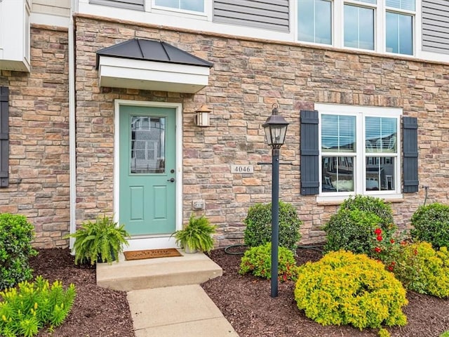 4046 Overview Dr, Cecil, PA 15317 - doorway to property with stone siding