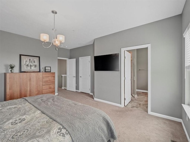 4046 Overview Dr, Cecil, PA 15317 - bedroom featuring carpet flooring, a chandelier, and baseboards