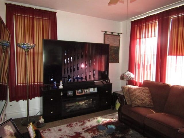 2445 Brownsville Rd, Carrick, PA 15210 - living room with ceiling fan