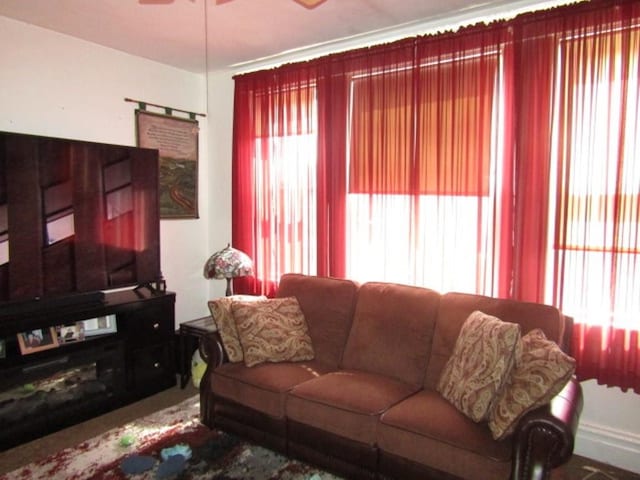2445 Brownsville Rd, Carrick, PA 15210 - living area with ceiling fan