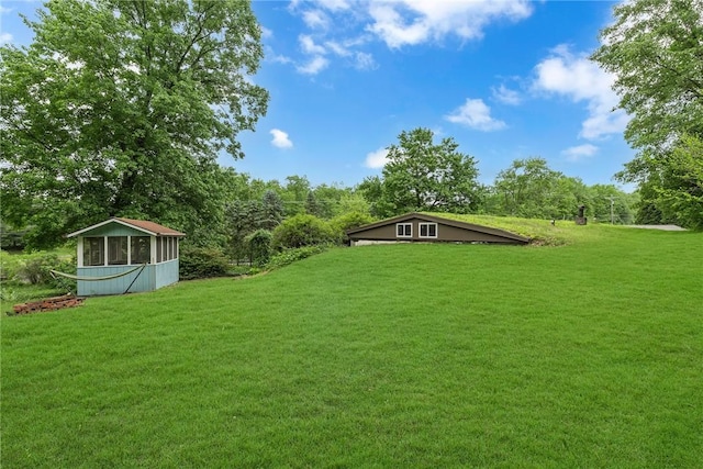 1369 Old Pulaski Rd, Neshannock Twp, PA 16105 - view of green lawn with a sunroom
