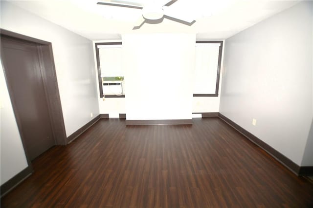 3640 Massachusetts Ave, Brighton Heights, PA 15212 - empty room with a ceiling fan, dark wood-type flooring, baseboards, and cooling unit