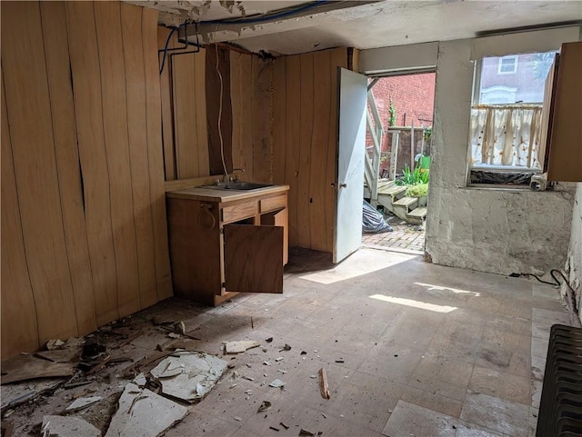 1321-1323 Bingham St, South Side, PA 15203 - interior space featuring a sink and wooden walls