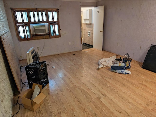 1321-1323 Bingham St, South Side, PA 15203 - unfurnished living room with cooling unit and wood finished floors