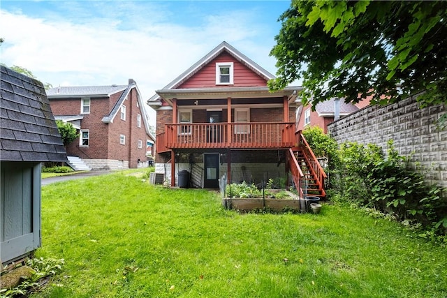 8 Robertson Pl, Etna, PA 15223 - back of house with stairway, central air condition unit, and a yard