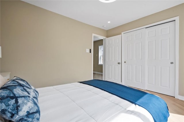 362 Marshall Ave, Observatory Hill, PA 15214 - bedroom with wood finished floors, baseboards, recessed lighting, and a closet