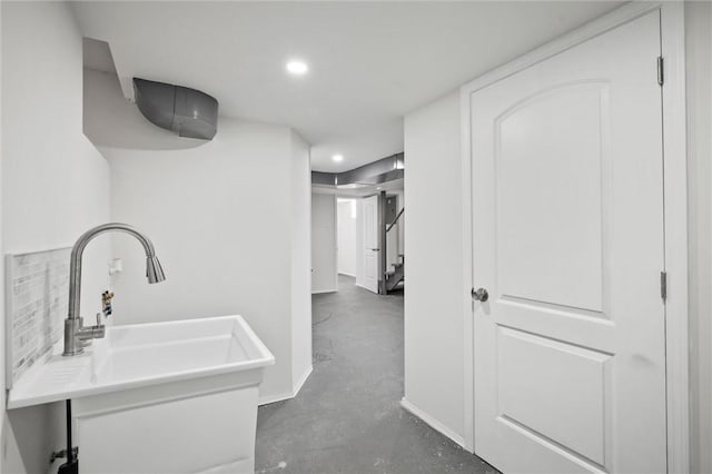 362 Marshall Ave, Observatory Hill, PA 15214 - hall with concrete flooring, stairs, and recessed lighting