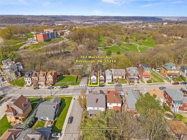 362 Marshall Ave, Observatory Hill, PA 15214 - aerial view of property's location with nearby suburban area
