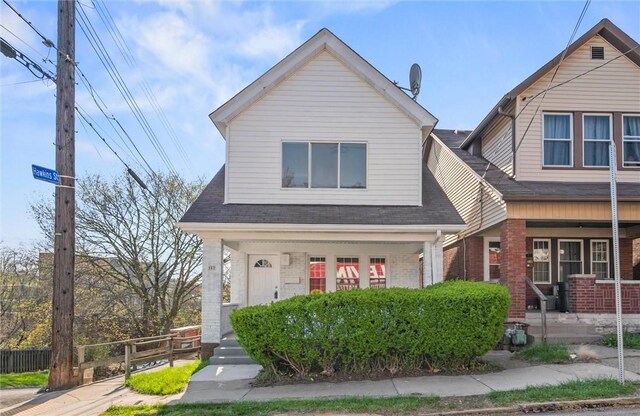 362 Marshall Ave, Observatory Hill, PA 15214 - view of front of property featuring covered porch, brick siding, and roof with shingles