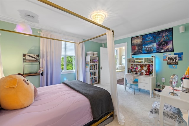 1575 Parkview Blvd, Squirrel Hill, PA 15217 - carpeted bedroom with ornamental molding