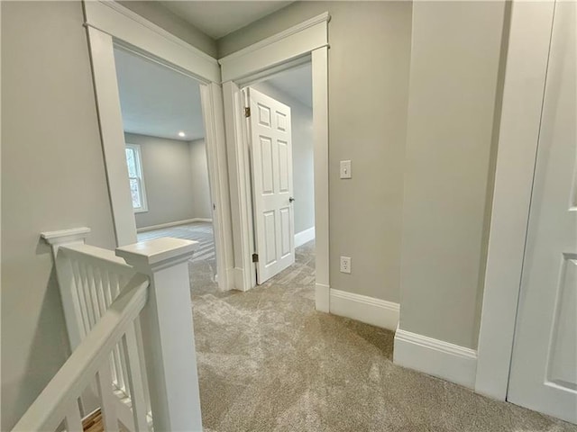 407 E Hillcrest Ave, New Castle/2Nd, PA 16105 - hallway with carpet flooring, baseboards, and an upstairs landing
