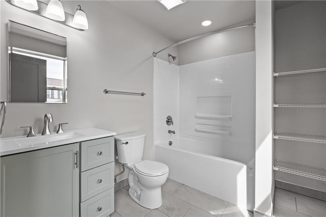 22 Mayflower St, Lincoln-Larimer, PA 15206 - full bath featuring toilet, vanity, tub / shower combination, and tile patterned floors