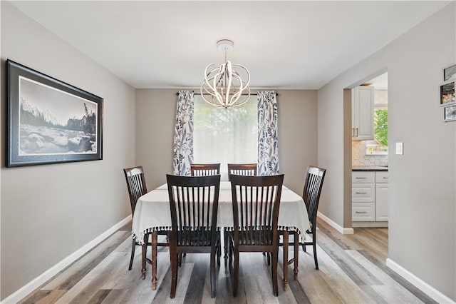 105 Canaveral Dr, Penn Hills, PA 15235 - dining room with a chandelier, light wood finished floors, and baseboards