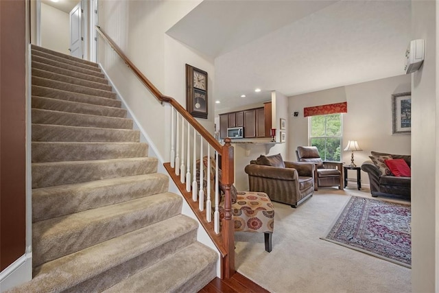 224 Long Ridge Dr, Kennedy Twp, PA 15108 - stairway with recessed lighting and carpet