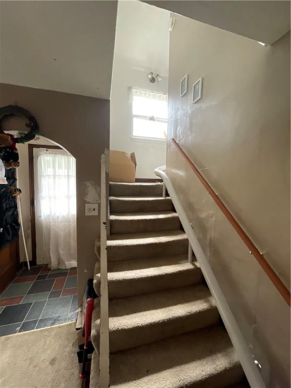 1001 Wible Run Rd, Shaler, PA 15209 - stairs with arched walkways
