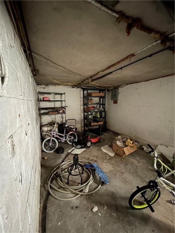 1001 Wible Run Rd, Shaler, PA 15209 - garage featuring concrete block wall and electric panel