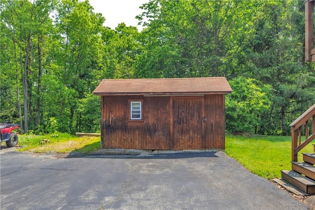 3410 E Stag Dr, West Deer, PA 15044 - view of shed featuring a view of trees