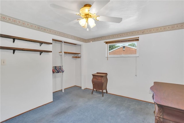3410 E Stag Dr, West Deer, PA 15044 - carpeted bedroom with a closet, a ceiling fan, and baseboards