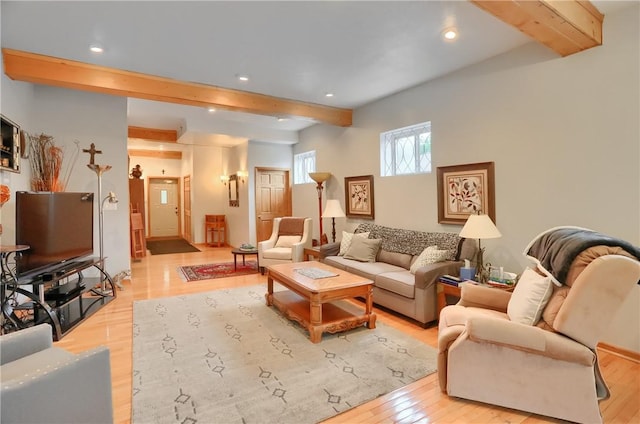 226-228 S Washington St Unit 226, City Of But Se, PA 16001 - living area with beam ceiling, light wood finished floors, and recessed lighting