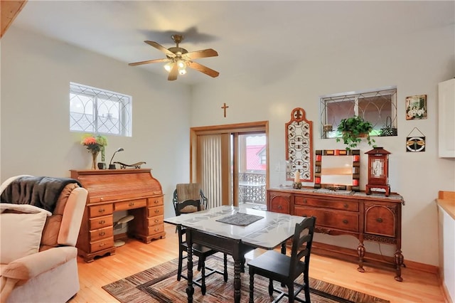 226-228 S Washington St Unit 226, City Of But Se, PA 16001 - dining space featuring ceiling fan, healthy amount of natural light, and light wood-style floors