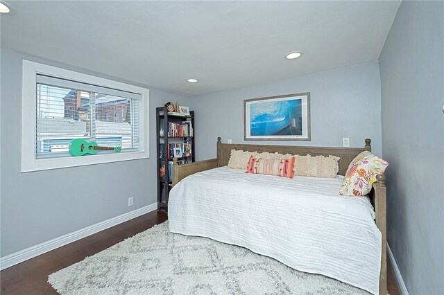 1921 Jane St, South Side, PA 15203 - bedroom featuring baseboards, wood finished floors, and recessed lighting