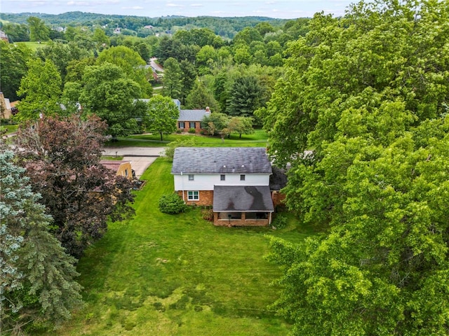 48 Green Crescent Dr, South Strabane, PA 15301 - aerial view of property and surrounding area featuring a forest