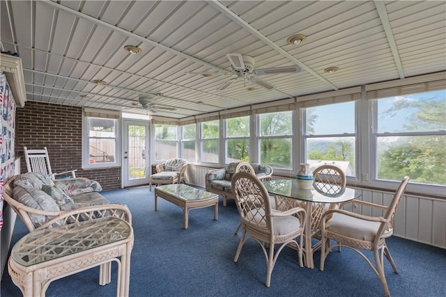 719 12th St, Pitcairn, PA 15140 - sunroom featuring ceiling fan and an outdoor hangout area
