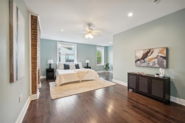 5822 Rippey St, East Liberty, PA 15206 - bedroom with baseboards, hardwood / wood-style floors, and recessed lighting