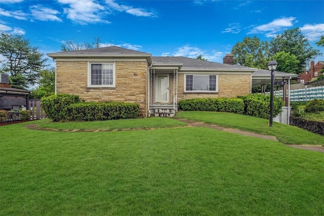 115 Norrington Dr, South Park, PA 15236 - ranch-style house featuring stone siding and a chimney