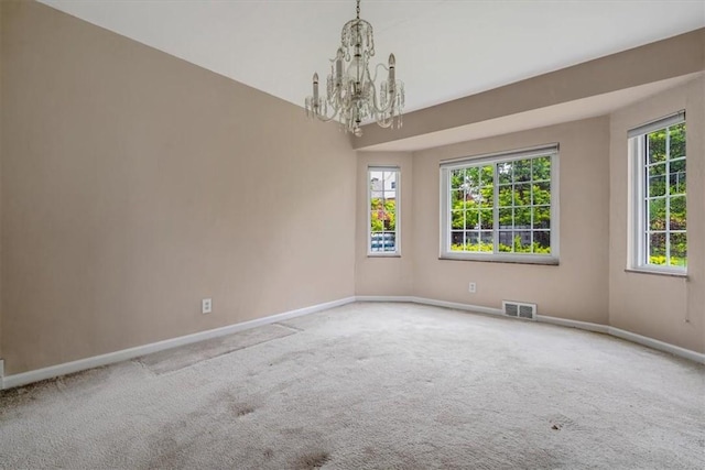 115 Norrington Dr, South Park, PA 15236 - empty room featuring baseboards, carpet flooring, and a chandelier