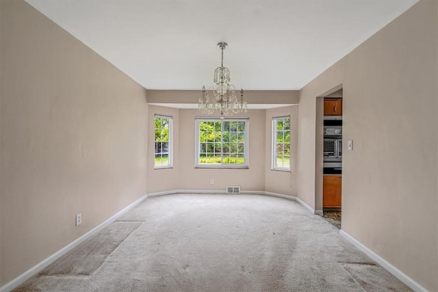 115 Norrington Dr, South Park, PA 15236 - empty room with a chandelier, carpet floors, and baseboards