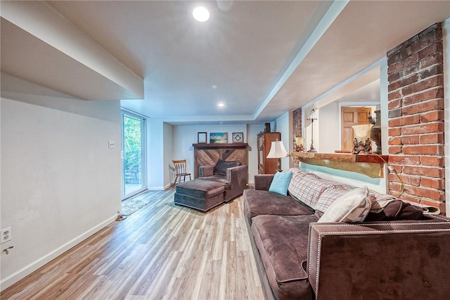 31 Nicholson St, Crafton, PA 15205 - living area featuring light wood-style flooring, baseboards, and recessed lighting