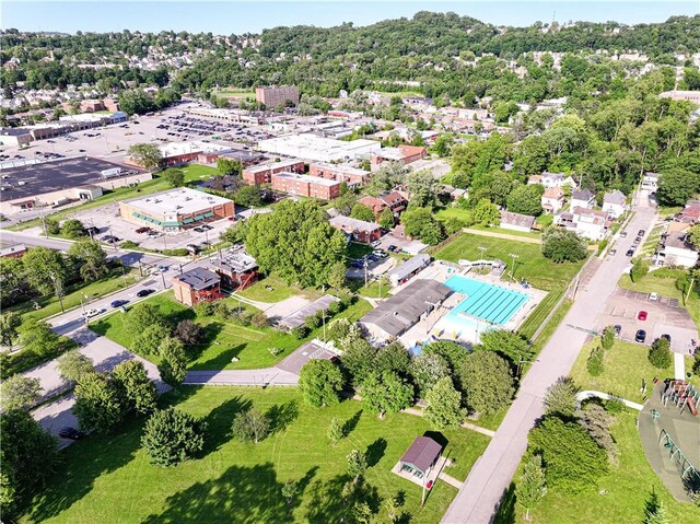 31 Nicholson St, Crafton, PA 15205 - aerial view of property and surrounding area featuring a pool area