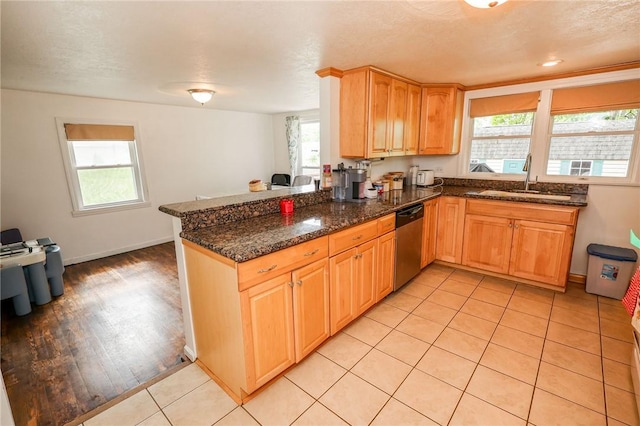 343 Whitestown Rd, Twp Of But Nw, PA 16001 - kitchen with stainless steel dishwasher, a sink, plenty of natural light, and a peninsula