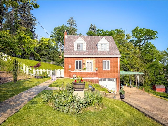4330 Overhill St, Bethel Park, PA 15102 - cape cod home featuring brick siding, a chimney, a garage, and driveway