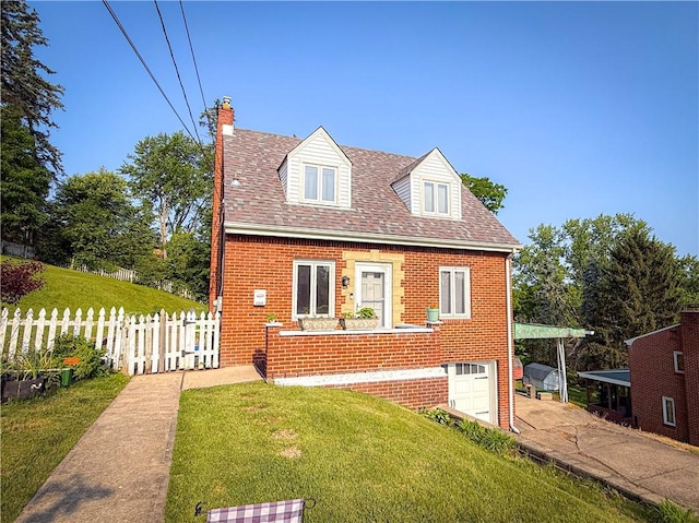 4330 Overhill St, Bethel Park, PA 15102 - cape cod-style house featuring brick siding, a chimney, driveway, and roof with shingles