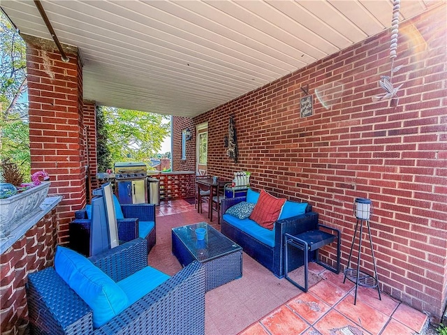 4330 Overhill St, Bethel Park, PA 15102 - view of patio featuring an outdoor living space and grilling area