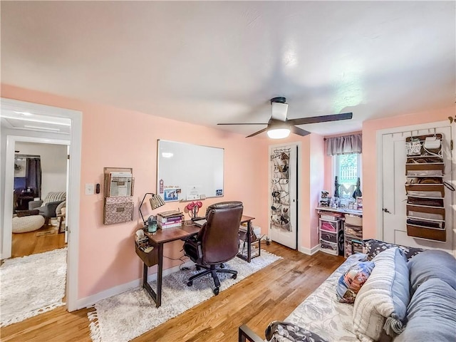 4330 Overhill St, Bethel Park, PA 15102 - office featuring wood finished floors, ceiling fan, and baseboards