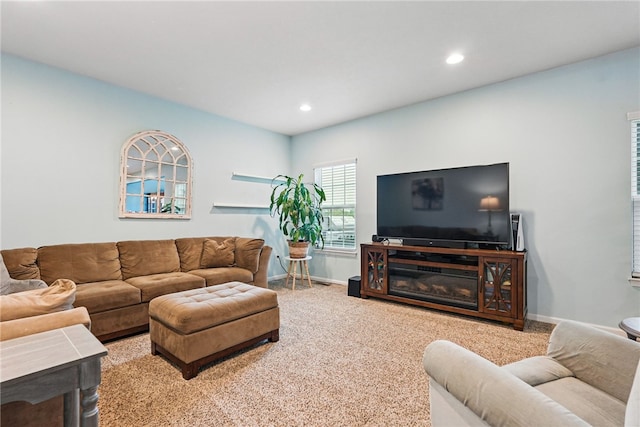 407 Isabella Ct, Zelienople Boro, PA 16063 - carpeted living room featuring recessed lighting and baseboards