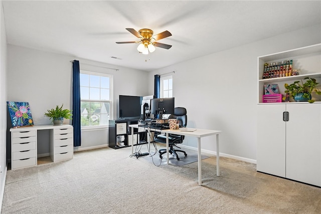 407 Isabella Ct, Zelienople Boro, PA 16063 - carpeted office space with ceiling fan and baseboards