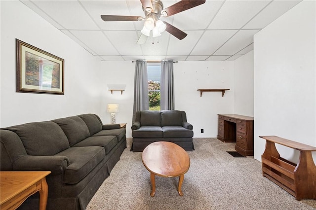 600 Scott St, Penn Twp Wml, PA 15675 - carpeted living area featuring a paneled ceiling and ceiling fan