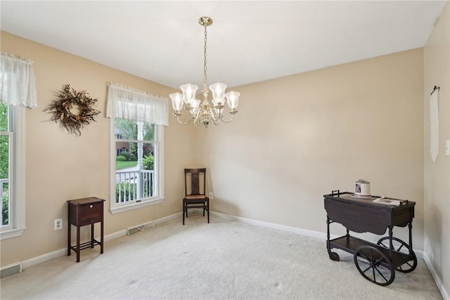 1025 Manor Vue Ct, Murrysville, PA 15626 - sitting room with a chandelier and carpet flooring