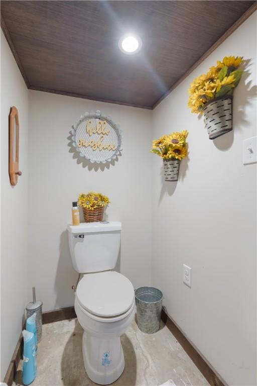 5 Beach St, Centerville, PA 15358 - bathroom featuring toilet, baseboards, and wood ceiling