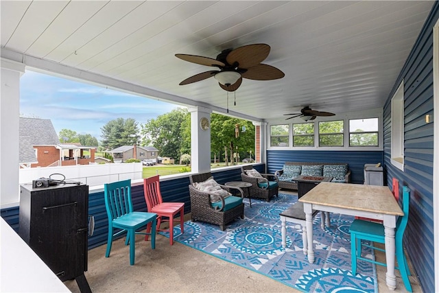 5 Beach St, Centerville, PA 15358 - view of patio featuring an outdoor living space and a ceiling fan