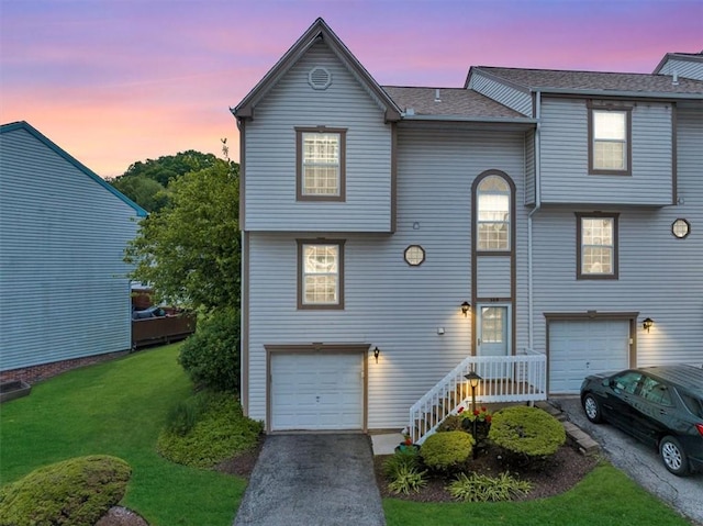 309 Wildflower Ct, Ross Twp, PA 15202 - view of front of home with an attached garage, a yard, and driveway