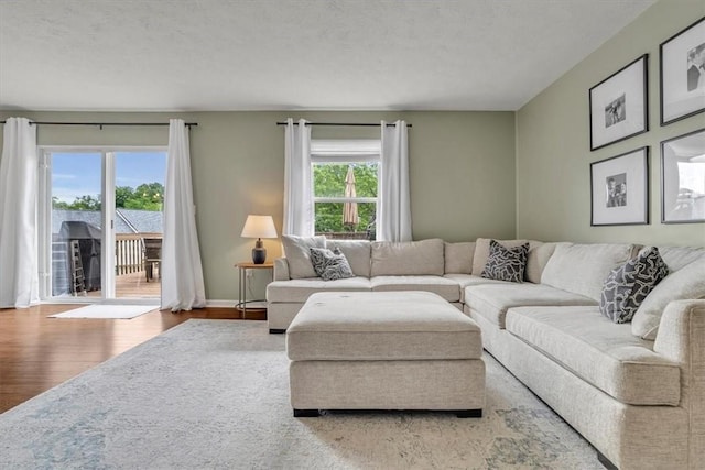 309 Wildflower Ct, Ross Twp, PA 15202 - living area with wood finished floors and baseboards
