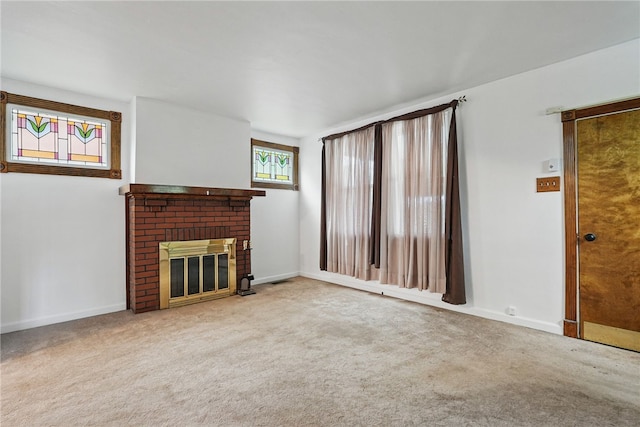 1122 Tyndall St, Sheraden, PA 15204 - unfurnished living room with carpet floors, a fireplace, and baseboards