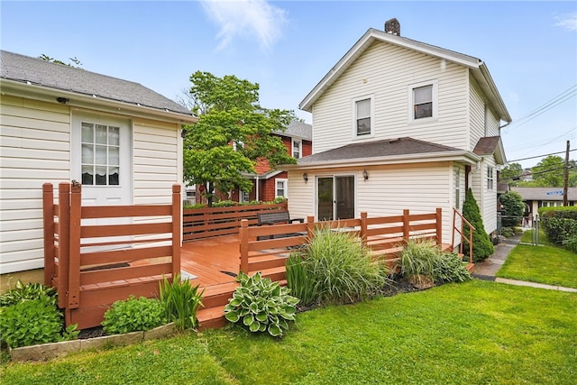 1122 Tyndall St, Sheraden, PA 15204 - back of house featuring a deck and a chimney