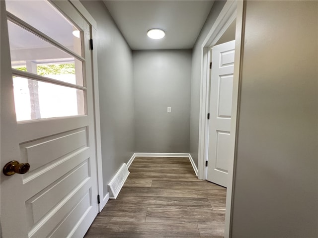 500 Main St, North Union Twp, PA 15456 - hall with dark wood-style floors and baseboards