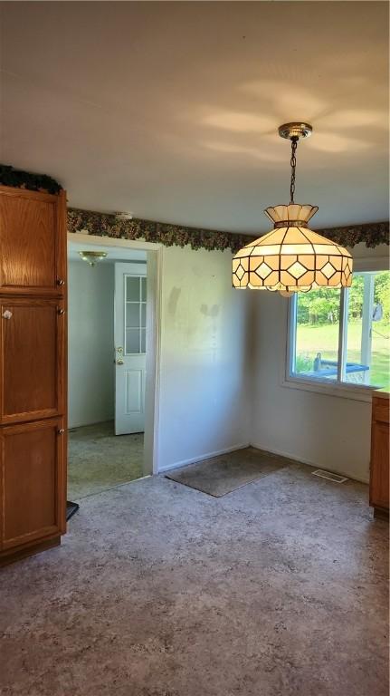 1737 Perry Hwy, Volant, PA 16156 - unfurnished dining area with carpet floors